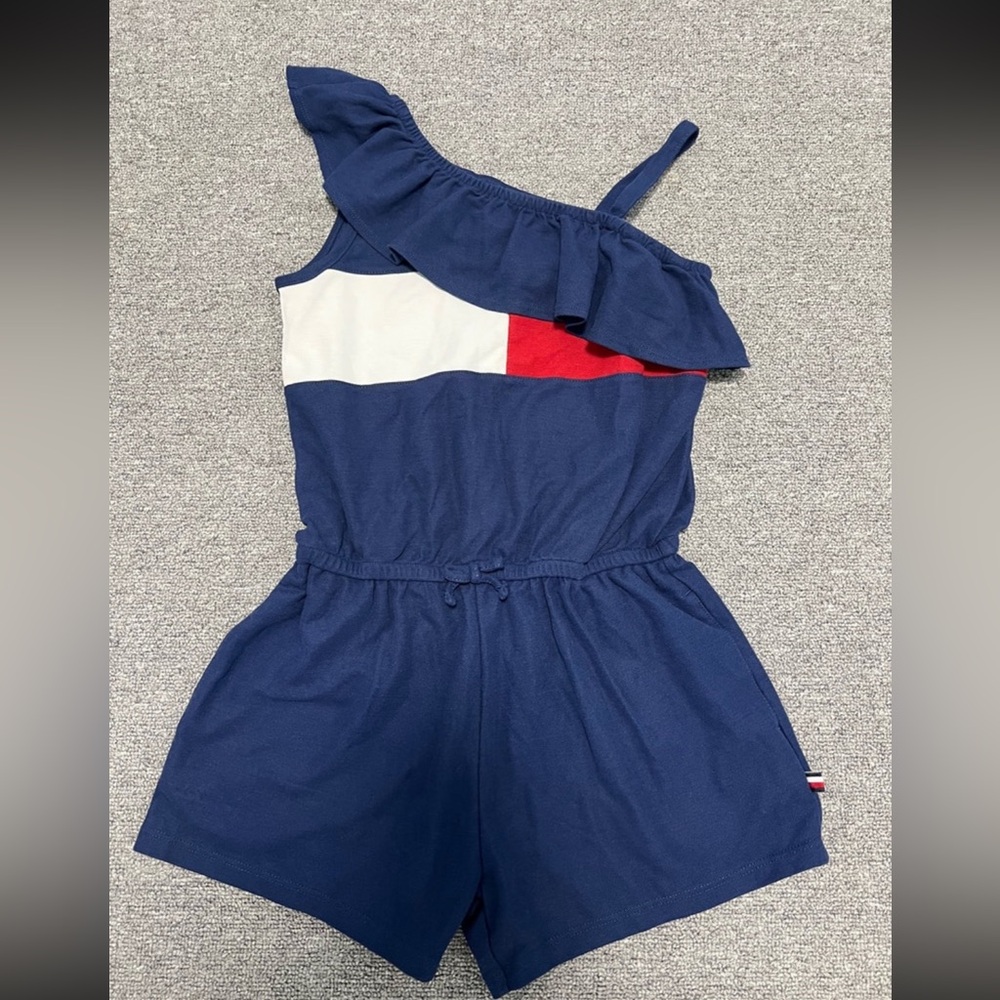 Tommy Hilfiger Navy Romper with Red & White Panel